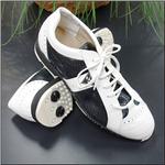 WALTER GENUIN Gioia Patent White/Navy Perf Shoe