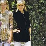 LINDI APPAREL Solid Black Stretch Pleat Tunic