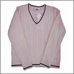 THE CHOICE TO WIN 50% OFF SALE Pullover Ivory/Black Cable Sweater