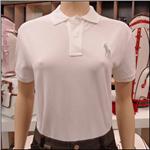 POLO RALPH LAUREN White Stretch Pique Polo