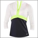 JOFIT SPORTSWEAR Sara White/Navy/Lime 3/4 Sleeve Mock Neck