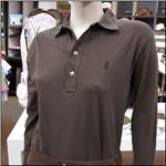 POLO RALPH LAUREN Rich Chocolate Long Sleeve Button Polo