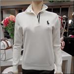 POLO RALPH LAUREN Long Sleeve Knit Ivory/Chocolate Polo