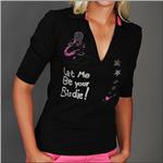 GIRLS GOLF Black 3/4 Sleeve Golf Be Your Birdie Shirt