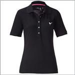 GIRLS GOLF Black Stretch Pique Polo