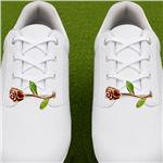 Gold Tone Red-Green Enamel Rose Lace-On Shoe Charm Pair $10.99