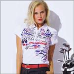 NIVO SPORT SALE White Polo With Abstract Flag Print