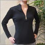 NIVO SPORT SALE Black Long Sleeve Zip Shirt 