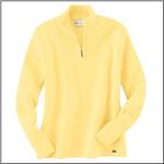 LADY GOLF Banana Half Zip Mock Neck Sweater