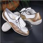 WALTER GENUIN Goldie Gold / White / Chocolate Shoe