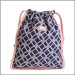 AME &amp; LULU Marina Navy/White/Pink Drawstring Shoebag