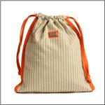 AME &amp; LULU Olive Herringbone Drawstring Shoebag