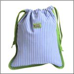 AME &amp; LULU Blue Herringbone Drawstring Shoebag