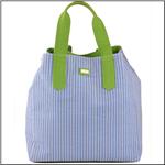 AME &amp; LULU Blue Herringbone Beach Bag