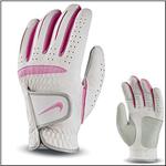 NIKE GOLF Dura Feel White/Pink Synthetic Leather Glove