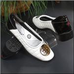 SESTO MEUCCI BIG SALE Gaila White Quilted/Black Patent