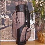 BEIGE TARTAN Golfbag With Matching Club Covers