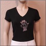 LADY GOLF Black V-Neck Tee With Logo