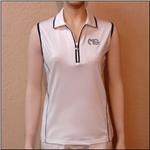 THE CHOICE TO WIN 50% OFF SALE Sleeveless White/Black Zip Shirt