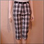 THE CHOICE TO WIN 50% OFF SALE Black/White Plaid Capri Pant