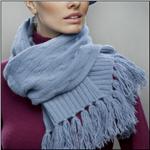 ERIC JAVITS Classic Cable Densely Knit Scarf With Self Fringe