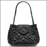ERIC JAVITS Quilted Mid-Size Shopper With Signature Turnlock Closure