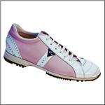 WALTER GENUIN Gioia Waterproof Patent White / Pink Calf Golf Shoe