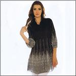 LINDI APPAREL Black Wicker Multi Print Stretch Tunic
