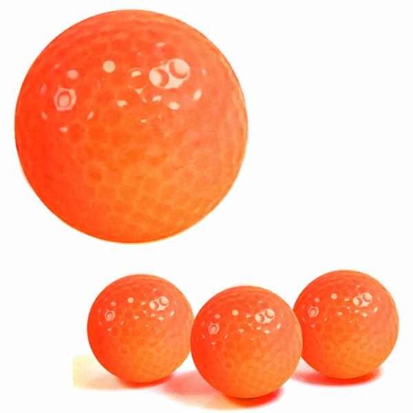 Plain Solid Color Bright Neon Orange Finish Sleeve of 3 Golf Balls