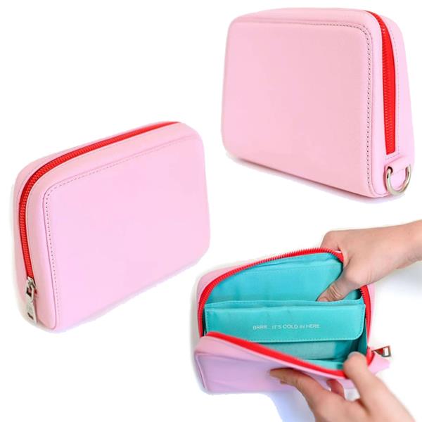 Bergy Bag 7" X 5" Pink Lux Leather Mini Insulated Cooling Tote $98.99