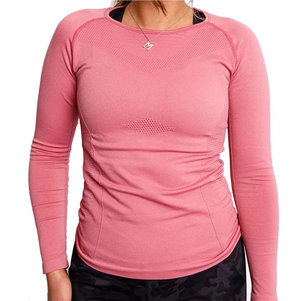 men's pink long sleeve compression shirt