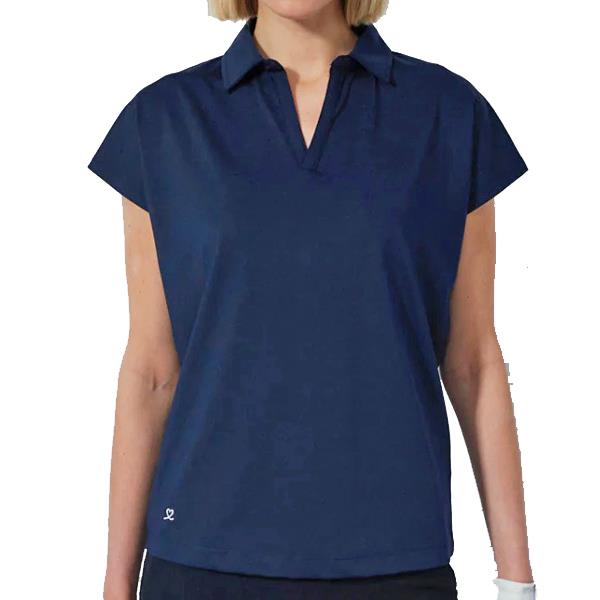 Daily Sports Birdie Johnny Collar Navy Cap Sleeve Shirt $79.99