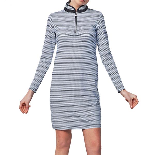Daily Sports Vienne Black White Grey Jacquard Three Quarter Sleeve Dress