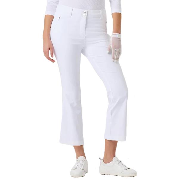 Daily Sports 37" Outseam White Flare Leg Stretch Ankle Pant $188.99
