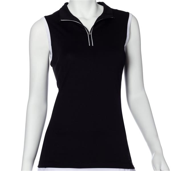 black sleeveless polo shirt ladies