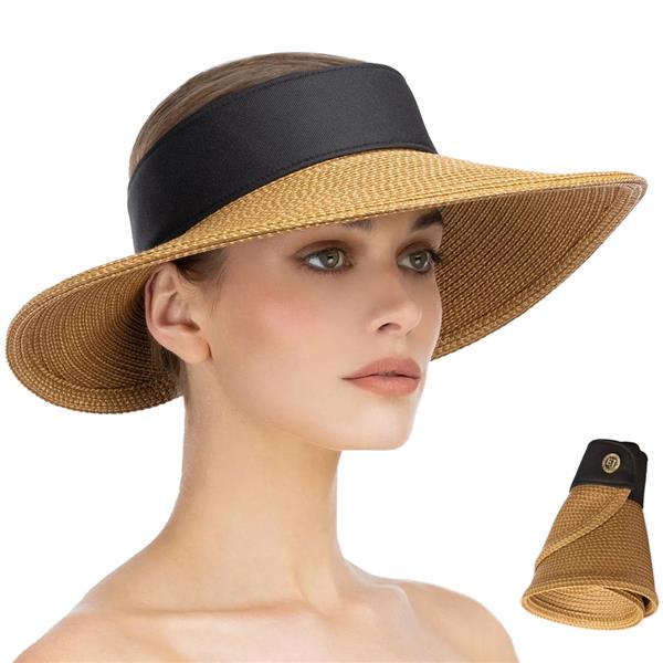 Eric Javits | Squishee Halo Natural Brim with Black Band  display picture 1