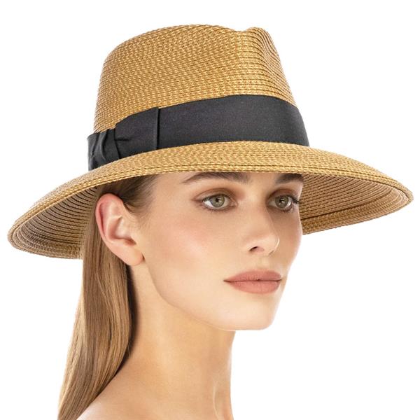 Eric Javits The Women s Phoenix Natural and Black Fedora Style Hat