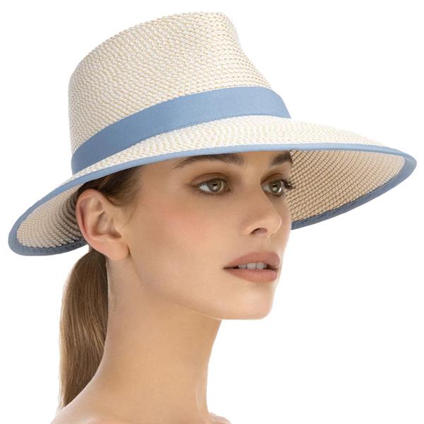 Eric Javits | The SunCrest Original Peanut with Tan Trim Hybric Fedora Hat  Visor