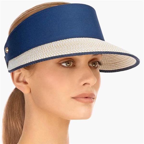 Eric Javits | Women's White Mix Navy Blue UPF50+ Sun Visor