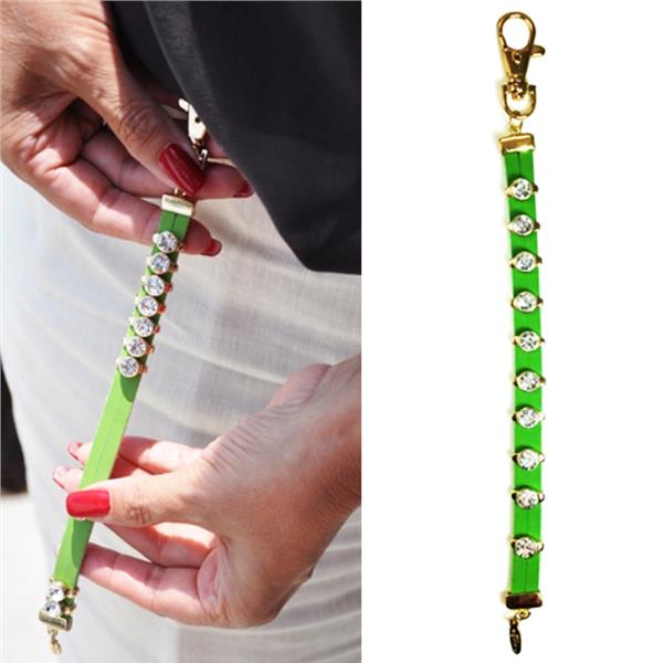 Lady Golf Green Leather 10 Crystal Bead Golf Stroke Counter For Women