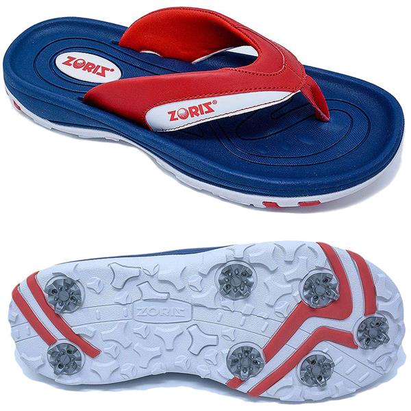 Zoriz Golf Sandals Ladies Men S Unisex Red White Blue Sandal With Soft Spikes