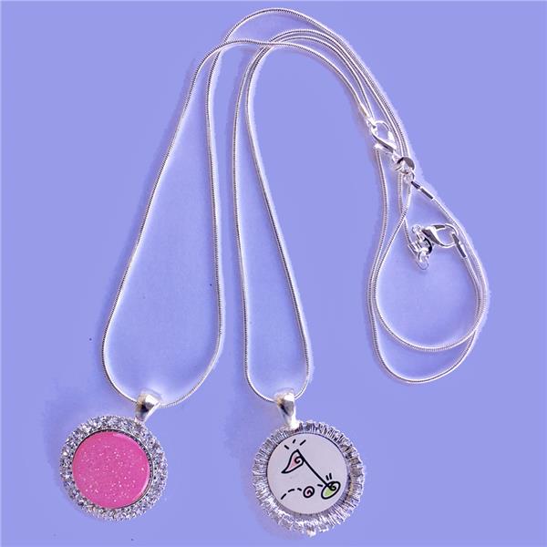 anniversary Discharge go to work Sterling Silver Chain | Golf Ball Marker Necklace with Removable Marker  Discall Marker