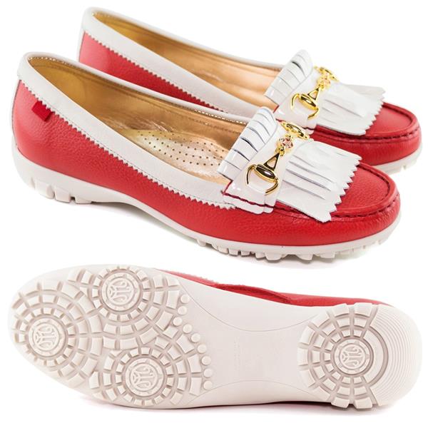 Marc Joseph New York Ladies Golf & Walking Red Grainy and Creaming Lexington Golf Moccasin