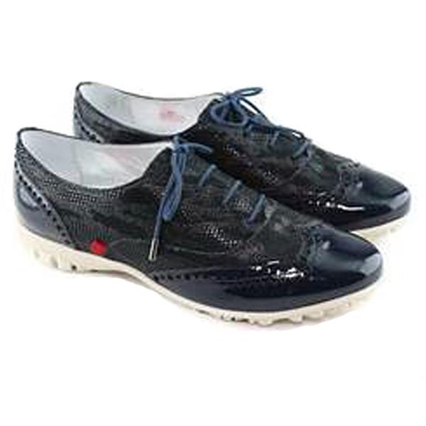 Marc Joseph New York Women's NYC Golf Navy Glaze Laceup Wingtip Golf & Walking Shoe