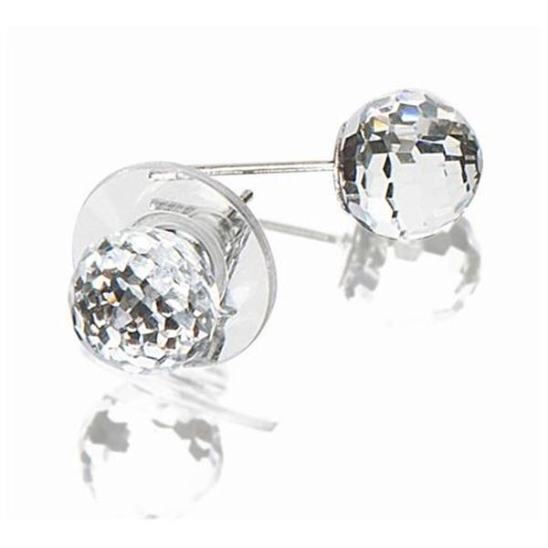 Lady Golf Faceted Clear Crystal Golf Ball Stud Earrings Lady Golf