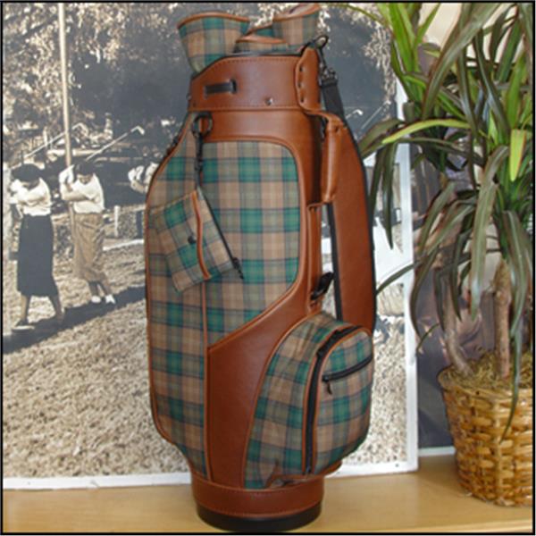 LADY GOLF Classic Design Golf Bag Hunter Plaid Golf Bag With 1,3, 5