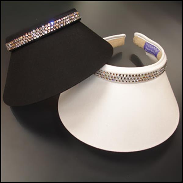 Daily Sports White Crystal-Embellished Manda Big Visor Visors – Daily Sports USA main image 4
