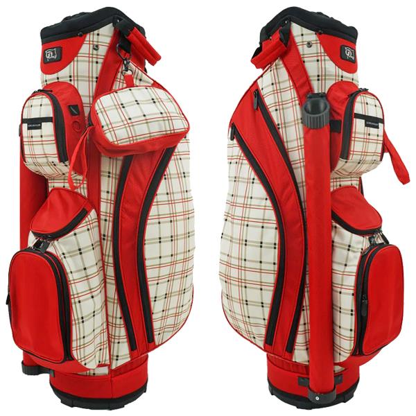 CART: Cherry Plaid 5lb. 14-Way 8-Pocket Golf Bag + Bonus Tote $169.99