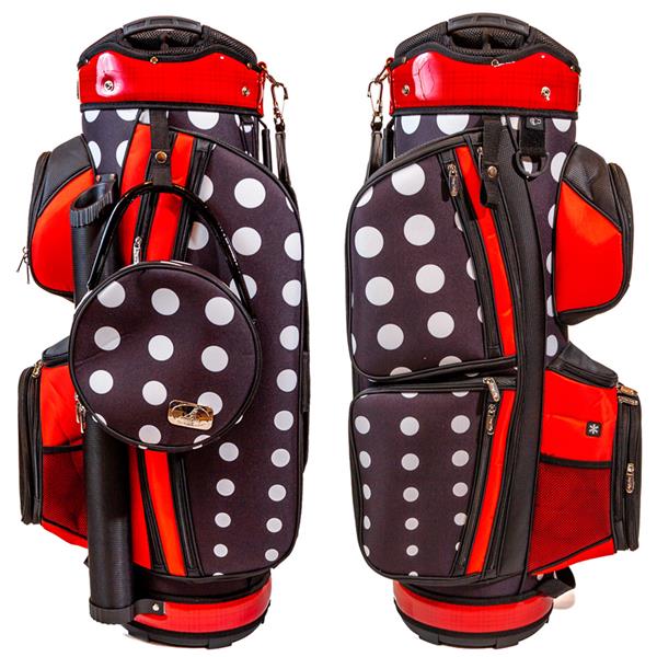 Sassy Caddy Sports Monte Carlo Red Black White Dot Print 14Way Full