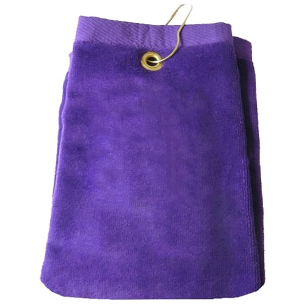 Athletic Sports Towel - 16" X 25" Cotton Velour Soft & Absorbent Plain Purple